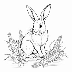 rabbit eats corn