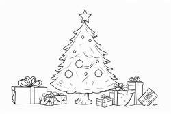 christmas tree and few gifts around