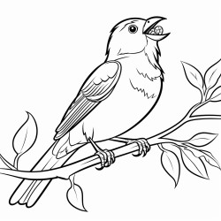 a bird on a branch singing