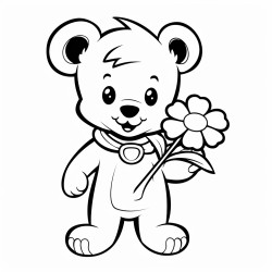 teddy bear holding a flower