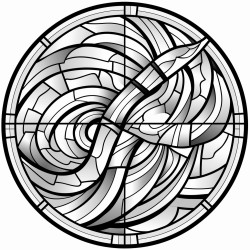 cancer ribbon stained glass style with each section numbered between 1 and 20