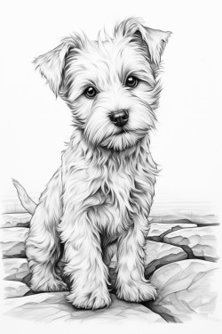 a small dog standing on his read legs playful