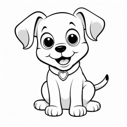cartoon little happy puppy