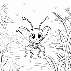 an ant in the forest with a paintbrush and aisle