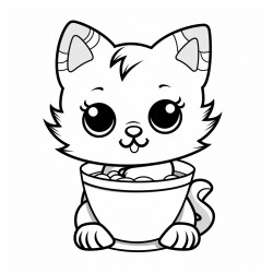 cute cat with a cupcate