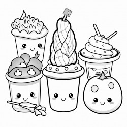 kawaii food with faces