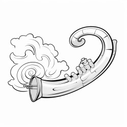 smoke in the shape of a tuba