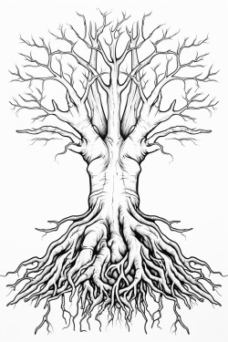 large tree roots visible