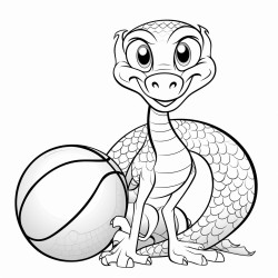 a snake wrapped around a basketball