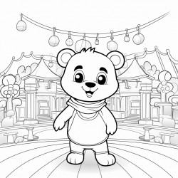 baby panda on a theme park