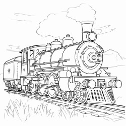 steam engine on tracks