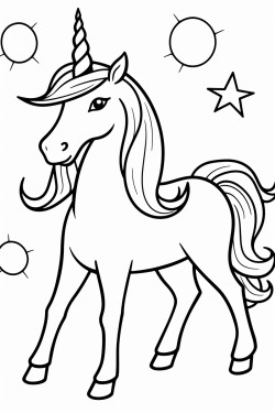 unicorn menunggangi pelangi