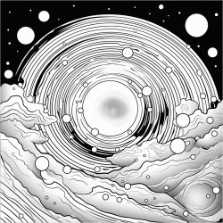 a mysterious dark swirl in space that pulls everything in