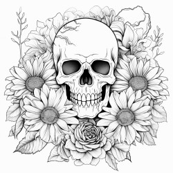 skulls and sunflowers