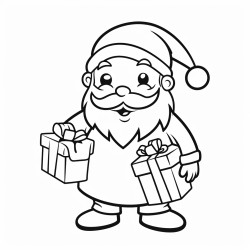 simple christmas coloring image for toddler no background