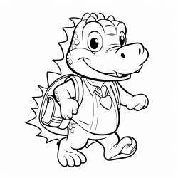 alligator going to school