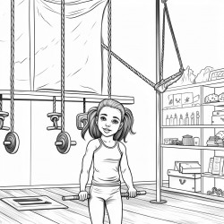 a 10yearold girl in a gymnastics gym