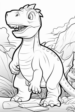 make a coloring page with dinosaurs