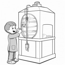 a blank dunk tank where they can draw in a doctor