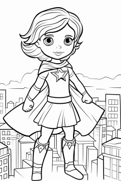superheroina con el cabello corto por los hombros la letra a en el pecho ella est salvando la ciudad