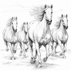 caballos corriendo en una pradera