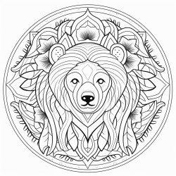a mandala of a bear