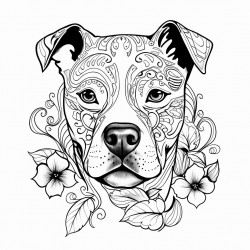 un chien de race staffy blanc femelle