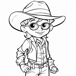 un paresseux avec des lunette un chapeau de cowboy dans une classe avec des lves humains