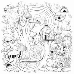 an enchanted forest with a mystical creature