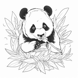 panda eats leaf