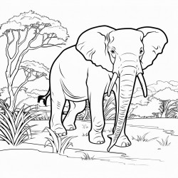 an african forest elephant in its natural habitat