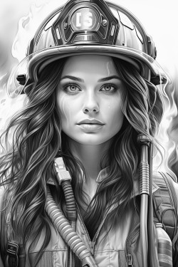 fire fighter women no shading
