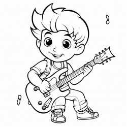 grandson playing guitar