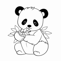 panda eating leaves