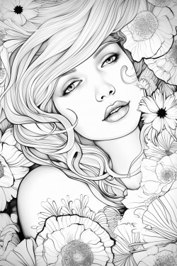 bloom colouring page