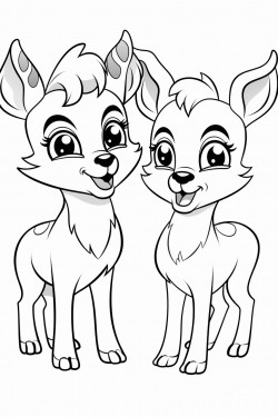 two cute animated animals beefing it out