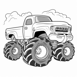monster truck doing a wheely