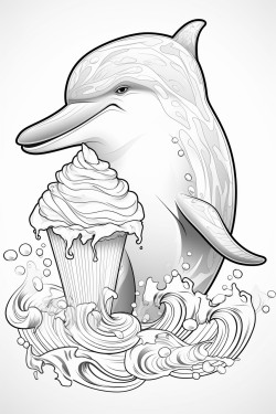 a dolphin with ice cream