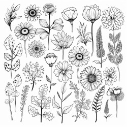 detailed various small flowers whole page