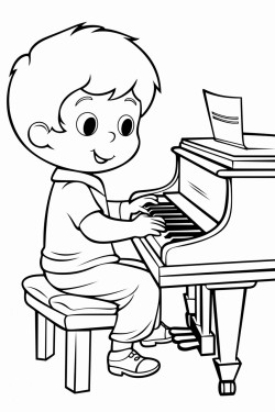 child playing the piano