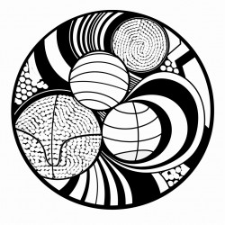 abstract art with a basketball