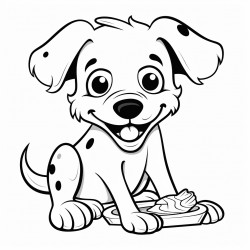dog eating bone