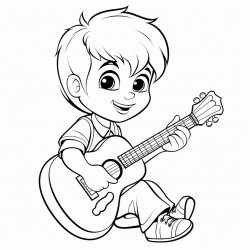 grandson playing guitar