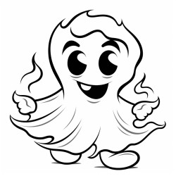 cartoon ghost on fire