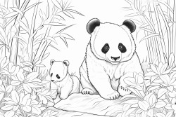 panda isst bltter im wald