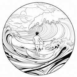 ocean with teens surfing