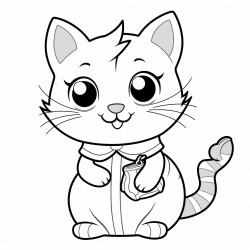 cat holding money and a piggy bank