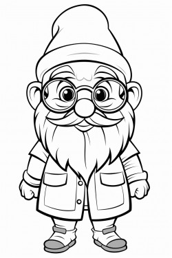 a cute dwarf grandpa wears glasses