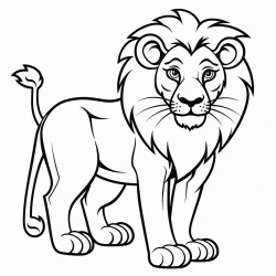 a lion standing alone