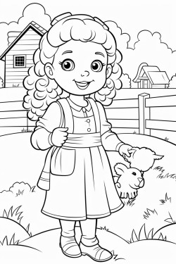 young girl on the farm
